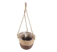 Naroote Woven Flower Basket Elegant Handwoven Hanging Basket for Home Decorative Multi Purpose Straw for Office Party Home, Jute Rope, Caliber 20cm, Depth 13cm (Narooteg7lrtd1y4n-40)