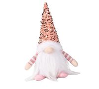 Naroote Xmas Faceless Doll, Warm Glow Decor (Pink) | Soft faux fur, built-in lights, compact design, versatile decoration, festive atmosphere