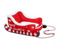 Naroote Xmas Sled Dog Cat Bed, Soft Plush Holiday Pet Bed with Raised Sides and Thick Cushioning, Washable Indoor Outdoor Sleigh Design for Dogs and Cats (L)