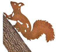 NAROSEBE Rusty Squirrel, Rust Squirrel Garden Stake, Metal Oxide Figures, Garden Animals, Decorative Animals with Rust Appearance, Outdoor Rust Decoration for Screwing On Wood