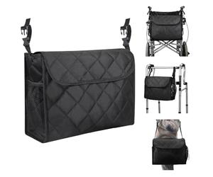 NAROSEBE Wheelchair Bag Rear Wheelchair Backpack Large Storage Bag, Black, Mittelgroß, Practical