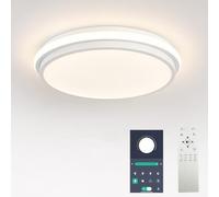 Naroume 40cm Smart LED Ceiling Light, Dimmable Modern Metal Round Flush Mount with Remote Control, Wraparound Lighting Fixture for Kitchen Bedroom,Children's Room (3-38) x2W