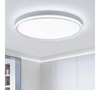 Naroume Metal LED Ceiling Light,Slim, Edge Lit - 45W Full Spectrum Round Ceiling Lamps,6500K Cool White Modern Ultra Thin Low Profile Light Fixture for Bedroom, Home & Office Hallway (51CM,White)