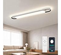 Naroume Modern Smart LED Linear Ceiling Lights Dimmable LED Ceiling Lamp with Remote Control,115CM Acrylic Flush Mount Ceiling Lighting Fixtures for Living Room Kitchen Dining Room (6-55) x2W