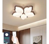 Naroume Smart Dimmable LED Ceiling Light, 6580LM 5-Light Modern Acrylic White Flower Ceiling Lamp with Remote Control & APP, (5-50) x2W for Living Room Bedroom Dining Room