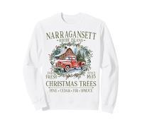 Narragansett Rhode Island Farm Fresh Christmas Trees Green Sweatshirt