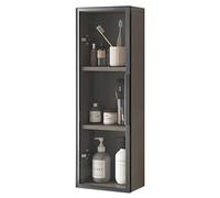 Narrow 3 Tier Wall Cabinet with Doors for Small Spaces - Bathroom Medicine Storage Kitchen Mounted Cupboard Punching Cosmetic Locker (Color: F Size: 25x14x75cm)