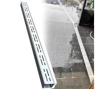 Narrow 304 Stainless Steel Drain Cover Removable Grate Channel Drain for Outdoor Yard Garden Farm Deck & Driveway Linear Rain Gutter Strainers (5x5cm/2x2in)