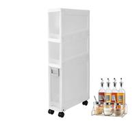 Narrow Bathroom Cabinet, Tall Slim Organizer with Drawers, Clear Kitchen Shelf with Wheels, for Home Kitchen Laundry Bedroom Corner Entryway Office Dining Room Toilet Sink Fridge