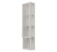 Narrow Bathroom Cabinet Wall Mounted Storage Cupboard Freestanding Tall Unit for Living Room Hallway Office - White 15x25x90cm Modern Design Space Saving Solution