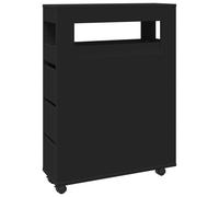 Narrow Bathroom Cabinet with Wheels Storage Cupboard Engineered Wood vidaXL