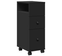 Narrow Bathroom Cabinet with Wheels Trolley Cupboard Engineered Wood vidaXL