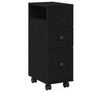 Narrow Bathroom Cabinet with Wheels Trolley Cupboard Engineered Wood vidaXL