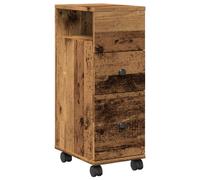 Narrow Bathroom Cabinet with Wheels Trolley Cupboard Engineered Wood vidaXL