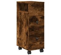 Narrow Bathroom Cabinet with Wheels Trolley Cupboard Engineered Wood vidaXL
