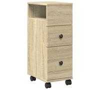 Narrow Bathroom Cabinet with Wheels Trolley Cupboard Engineered Wood vidaXL