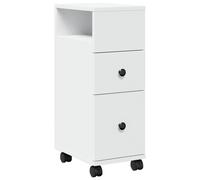 Narrow Bathroom Cabinet with Wheels Trolley Cupboard Engineered Wood vidaXL