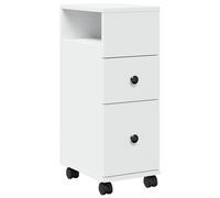 Narrow Bathroom Cabinet with Wheels Trolley Cupboard Engineered Wood vidaXL