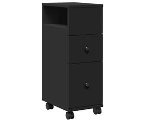 Narrow Bathroom Cabinet with Wheels Trolley Cupboard Engineered Wood vidaXL