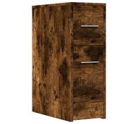 (smoked oak) vidaXL Narrow Bathroom Cupboard with Wheels Cabinet Engineered Wood