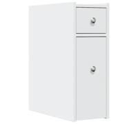 Narrow Bathroom Cupboard with Wheels Storage Cabinet Engineered Wood vidaXL