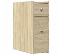 (sonoma oak) vidaXL Narrow Bathroom Cupboard with Wheels Cabinet Engineered Wood