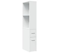 vidaXL Narrow Bathroom Cupboard with Wheels White Engineered Wood, White