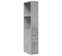 vidaXL Narrow Bathroom Cupboard with Wheels Concrete Grey Engineered Wood, Grey