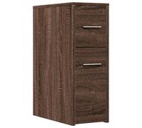 vidaXL Narrow Bathroom Cupboard with Wheels Brown Oak Engineered Wood