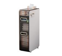 Narrow Bathroom Floor Cabinet with Drawers & Casters - Waterproof 4-Tier Slim Storage Tower for Small Spaces Kitchen & Bathroom Large Capacity Black