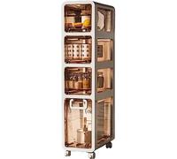 Narrow Bathroom Storage Cabinet 2/3/4/5Tier Niche Shelf Slim Organizer with Clear Plastic Drawers SpaceSaving Toilet Storage for Small Bathrooms and Easy Access.