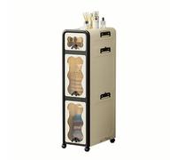 Narrow Bathroom Storage Cabinet on Wheels Compact Toilet Paper Holder Versatile with Drawers 78.5cm - Ideal for Small Spaces Stylish Bathroom Furniture