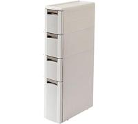 Narrow Bathroom Storage Cabinet with 5 Drawers, Slim Rolling Cart for Small Space and Corner, Easy Assembly