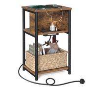 Vasagle Slim Side Table With Charging Station, Narrow Bedside 2 Ac Outlets 2 Usb 30 X 34 X 58 Cm, For Living Room, Bedroom