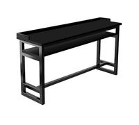 Narrow Black Pub Table - 55" High Top Dining Table with Metal Base for Living Room Kitchen & Coffee Shop - Space-Saving Counter Height Table for Small Areas