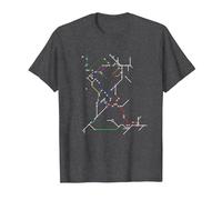 Narrow Boat Canal Boat Map T-Shirt, Men, Dark Heather Grey, 3X-Large