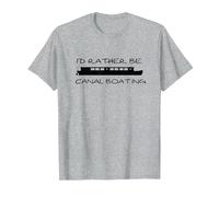 Narrow Boat Canal Boat T Shirt T-Shirt, Men, Heather Grey, Large