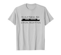 Narrow Boat Canal Boat T Shirt T-Shirt, Men, Silver Grey, 3X-Large