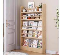 Narrow Bookcase Behind Door High Open Storage Shelf for Small Spaces Standing Shelving Unit for Bedroom Living Room & Home Office (50x10x145 cm)