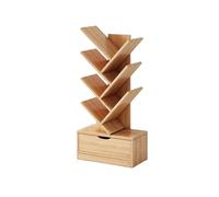 Narrow Bookcase Tower - Space-Saving Solid Wood Bookshelf with Storage Cabinet Corner Design for Living Room Bedroom & Home Office - 8-Tier Bookshelf
