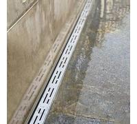 Narrow Channel Drain Grate Kit - 1/3/10 Pack, Slim Outdoor Trench Drain System for Garden, Patio, Driveway, Garage - Removable Grate, 15x8x200cm (5.9x3.1x78.7in)