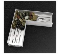 Narrow Channel Drains Grate, Rectangular Trench Drain Kit, Stainless Steel Grates Patio Shallow Channel Drain Kit for Yard Underground Patio Driveway(L,H5*W15CM/H1.97*W5.91IN)