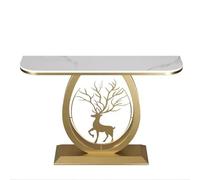 Narrow Console Table - Faux Marble Top, Space-Saving Design for Living Rooms, Entryways, Hallways