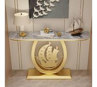 Narrow Console Table, Sofa Hallway Table, Elegant Home View Platform Carbon Steel Base, Modern Entryway Table for Living Room