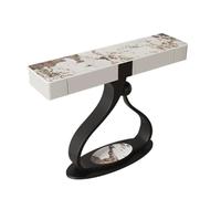 Narrow Console Table with Storage Drawers, Modern Accent Sofa Table, Teardrop-Shaped Metal Base for Entryway, Hallway or Corridor