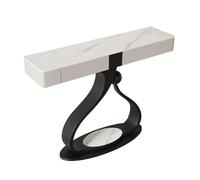 Narrow Console Table with Storage Drawers, Modern Accent Sofa Table, Teardrop-Shaped Metal Base for Entryway, Hallway or Corridor