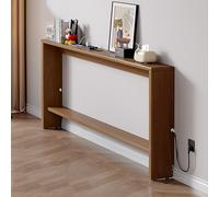 Narrow Console Table Wooden Sofa Table for Behind Couch 2 Tier Accent Table Storage Solid Wood Display Stand for Entryway Hallway Living Room (39x4x27in Walnut)