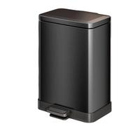 Narrow Double Bathroom Rubbish Bin with Lid Soft Close,Step-On Carbon Steel Large Capacity Waste Container with PP Inner Bucket for Bedroom, Office, Living Room(Black,20L)