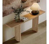 Narrow Entry Table Industrial Console Table Stable Side Tables Wooden Coffee Table Large Top for Hallway Entryway Corridor (Natural Finish 100x35x75cm)