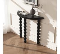 Narrow Entryway Console Table with Wide Tabletop & Rounded Corners, Sofa Table for Entrance, Hallway, Living Room, Solid Pine Wood